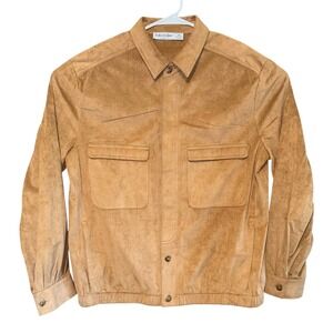 Bullock & Jones Suede Jacket Shirt Medium Button Front Pockets Casual USA